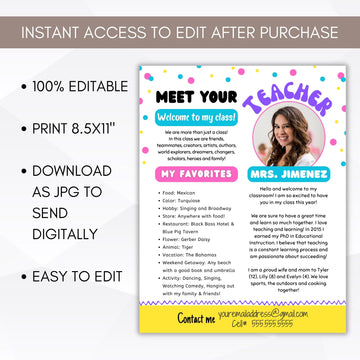 meet the teacher flyers